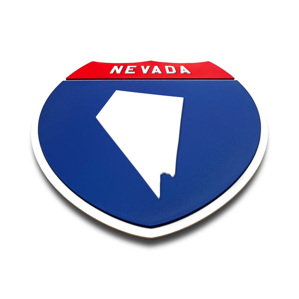 Nevada Interstate Shield Silhouette sign flat view