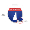 New Hampshire Interstate Shield Silhouette sign dimension view