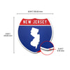 New Jersey Interstate Shield Silhouette sign dimension view