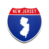 New Jersey Interstate Shield Silhouette sign front view