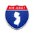 New Jersey Interstate Shield Silhouette sign front view