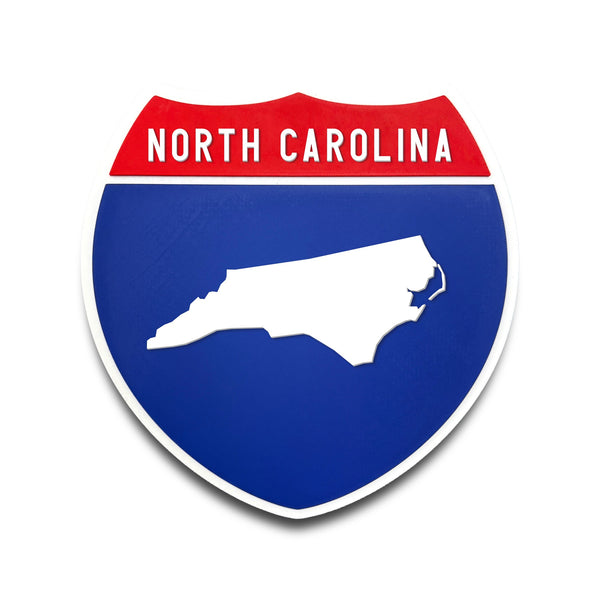North Carolina Interstate Shield Silhouette sign front view