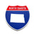 North Dakota Interstate Shield Silhouette sign front view