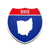 Ohio Interstate Shield Silhouette sign front view