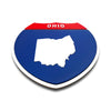 Ohio Interstate Shield Silhouette sign flat view