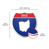 Ohio Interstate Shield Silhouette sign dimension view