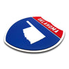 Oklahoma Interstate Shield Silhouette sign three quarter view