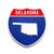 Oklahoma Interstate Shield Silhouette sign front view