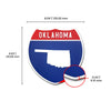 Oklahoma Interstate Shield Silhouette sign dimension view
