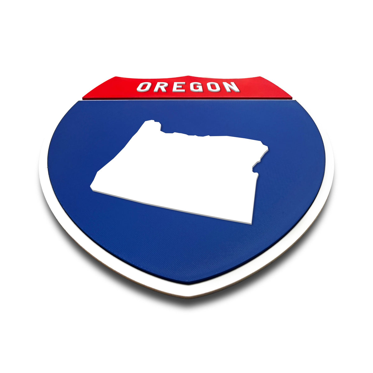 Oregon Interstate Shield Silhouette sign flat view
