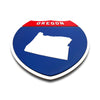 Oregon Interstate Shield Silhouette sign flat view
