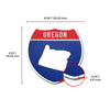Oregon Interstate Shield Silhouette sign dimension view