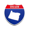 Oregon Interstate Shield Silhouette sign front view