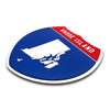 Rhode Island Interstate Shield Silhouette sign three quarter view