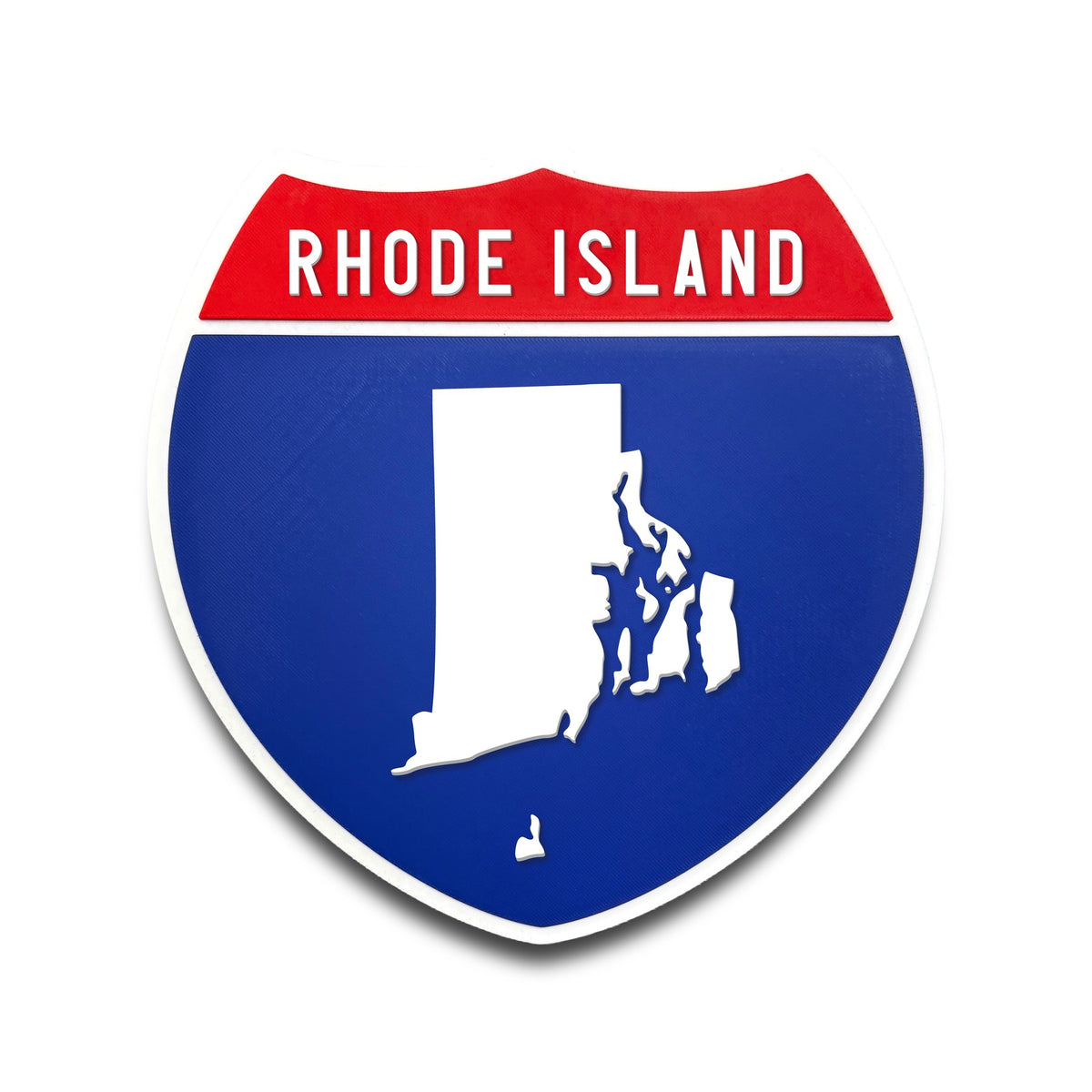 Rhode Island Interstate Shield Silhouette sign front view