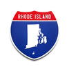 Rhode Island Interstate Shield Silhouette sign front view