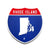 Rhode Island Interstate Shield Silhouette sign front view