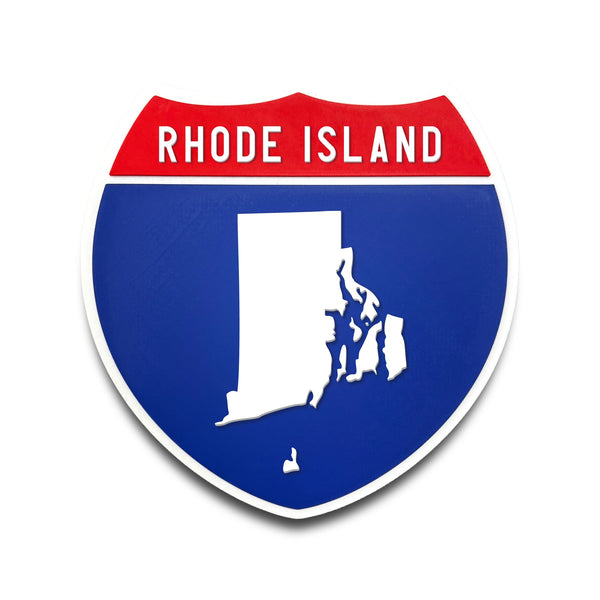 Rhode Island Interstate Shield Silhouette sign front view