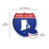 Rhode Island Interstate Shield Silhouette sign dimension view