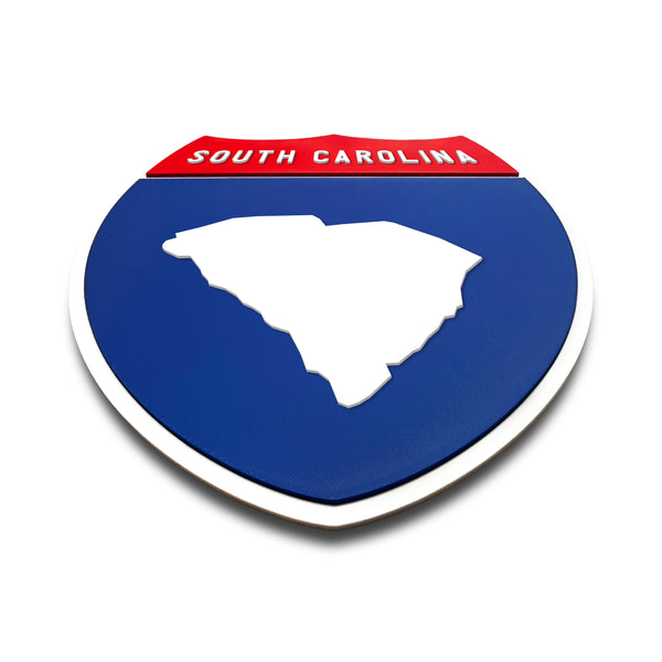 South Carolina Interstate Shield Silhouette sign flat view