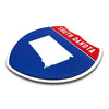 South Dakota Interstate Shield Silhouette sign three quarter view