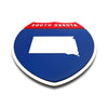 South Dakota Interstate Shield Silhouette sign flat view