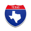 Texas Interstate Shield Silhouette sign front view