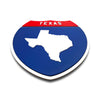 Texas Interstate Shield Silhouette sign flat view