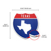 Texas Interstate Shield Silhouette sign dimension view