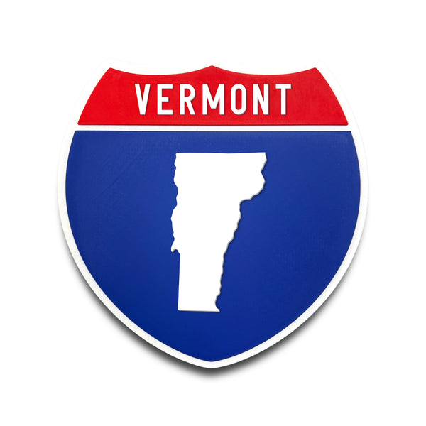 Vermont Interstate Shield Silhouette sign front view