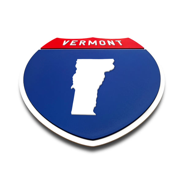 Vermont Interstate Shield Silhouette sign flat view