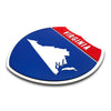 Virginia Interstate Shield Silhouette sign three quarter view