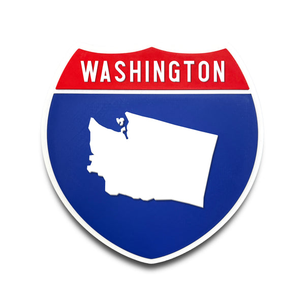 Washington Interstate Shield Silhouette sign front view