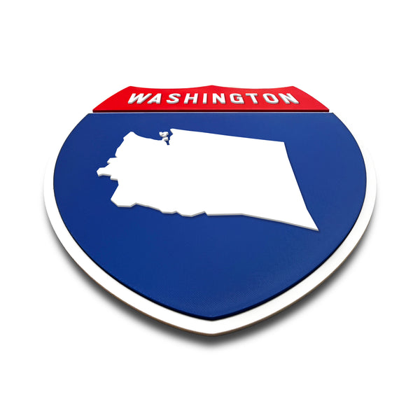 Washington Interstate Shield Silhouette sign flat view