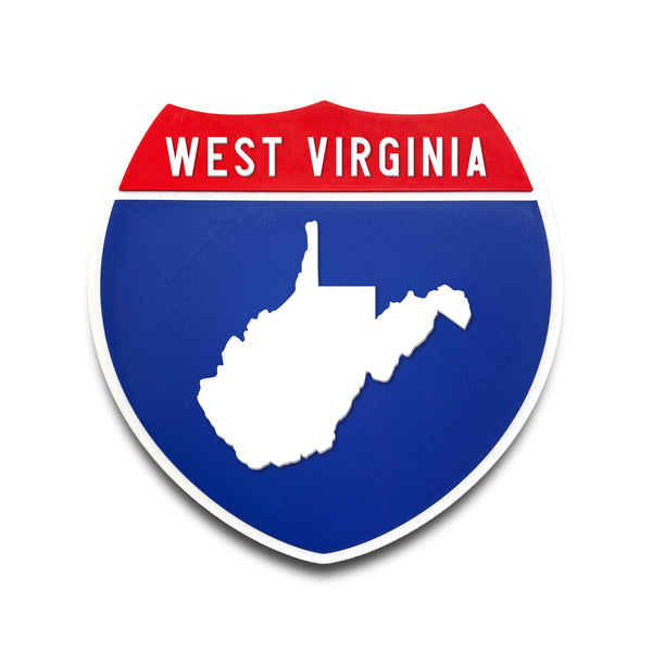 West Virginia Interstate Shield Silhouette sign front view
