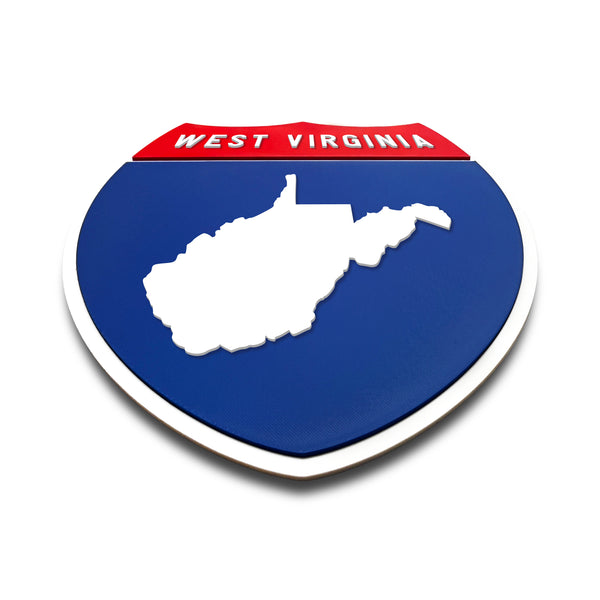 West Virginia Interstate Shield Silhouette sign flat view