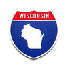 Wisconsin Interstate Shield Silhouette sign front view