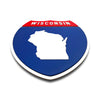 Wisconsin Interstate Shield Silhouette sign flat view