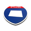 Wyoming Interstate Shield Silhouette sign flat view