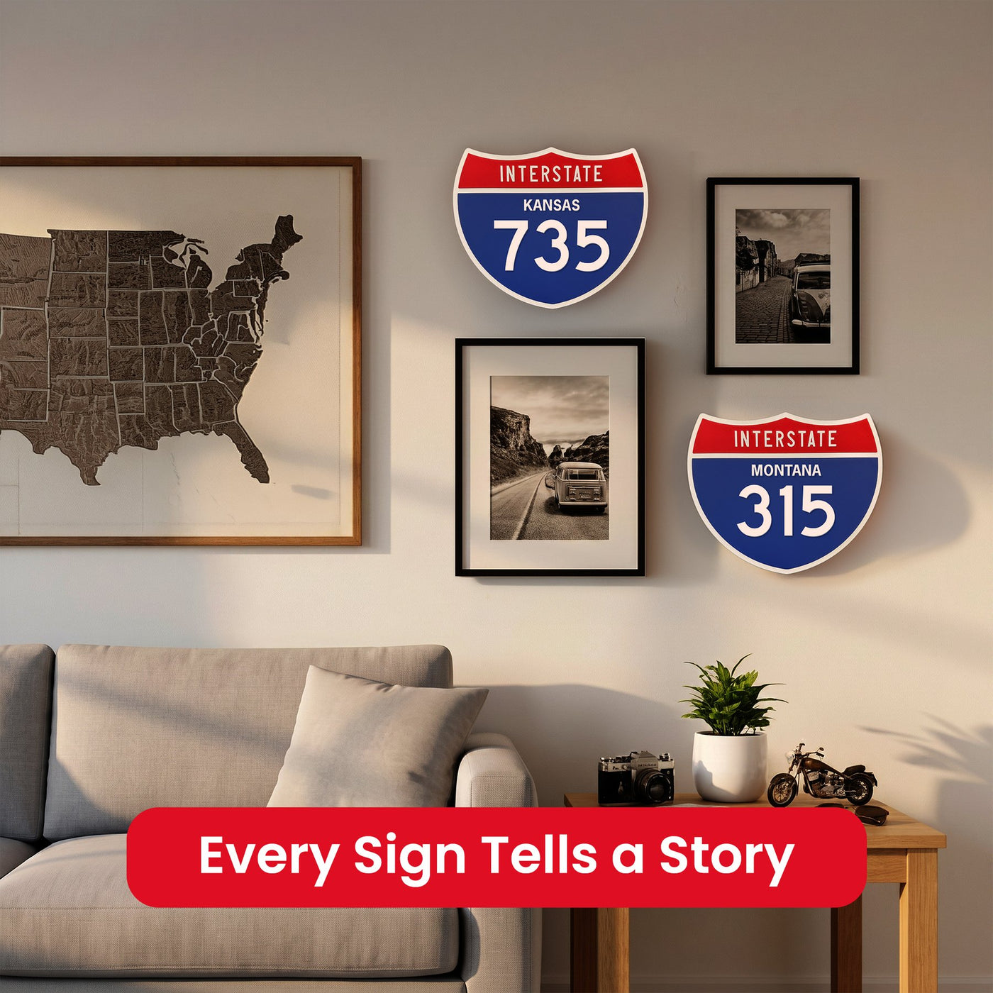 Interstate 810 road sign replica indoor wall decor lifestyle image