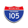 Interstate 105 California road sign replica front view