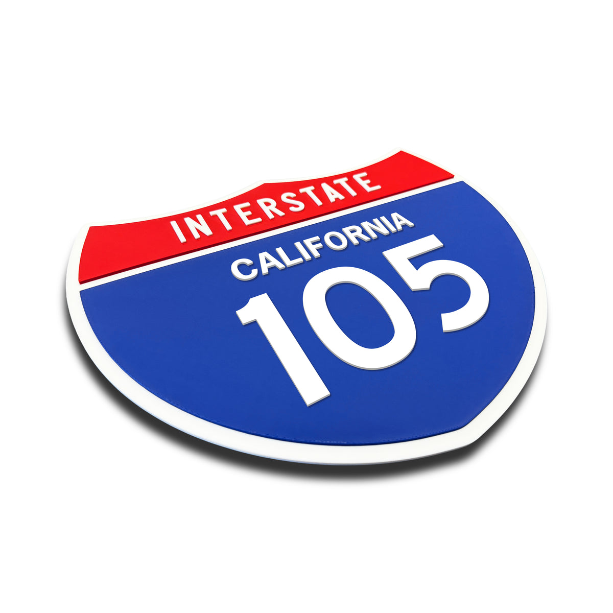 Interstate 105 – California road sign replica three-quarter view