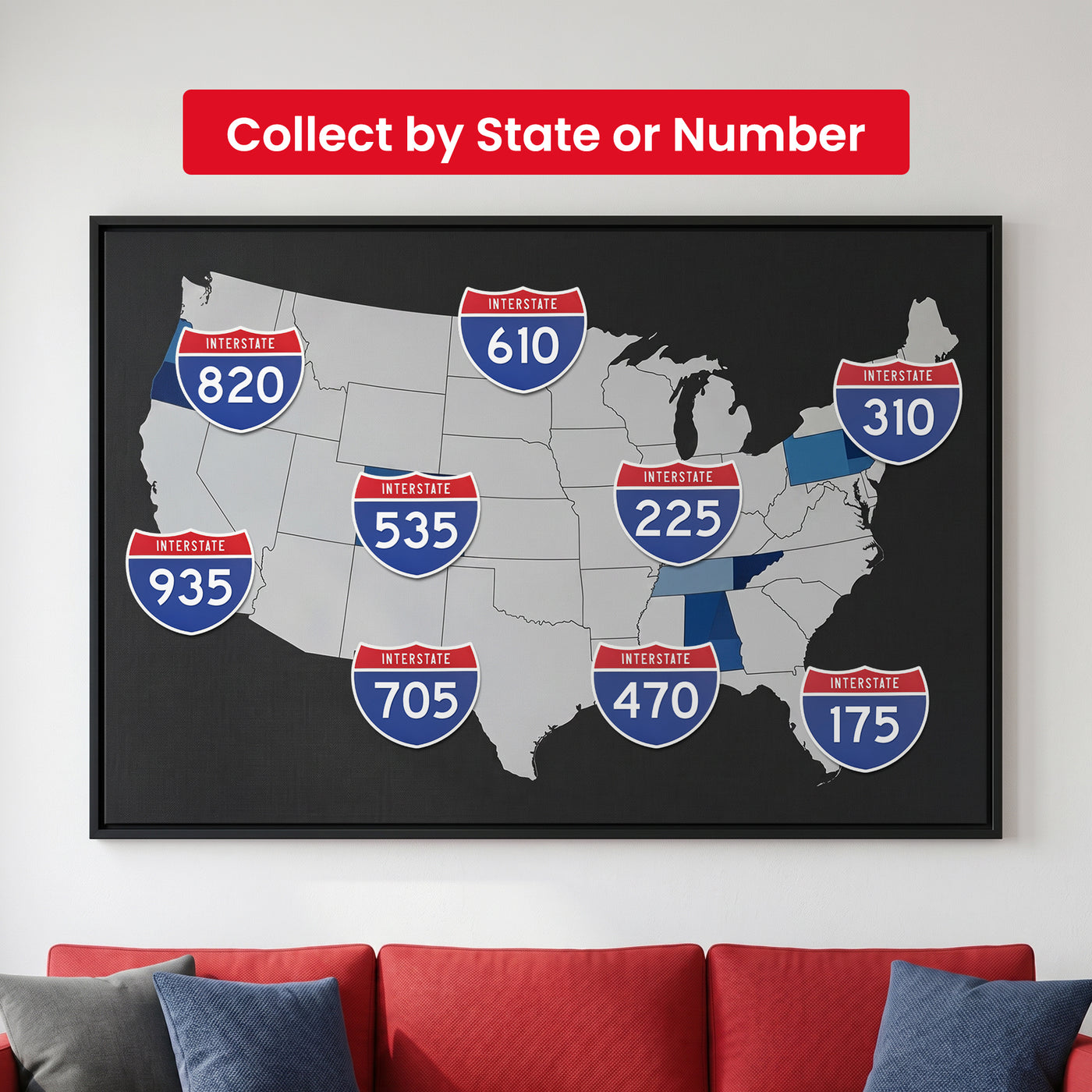 Interstate 810 road sign replica indoor wall decor lifestyle image