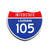 Interstate 105 Louisiana road sign replica front view