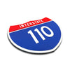 Interstate 110 Number Only road sign replica three quarter view