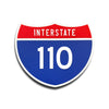 Interstate 110 Number Only road sign replica front view