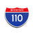 Interstate 110 Number Only road sign replica front view