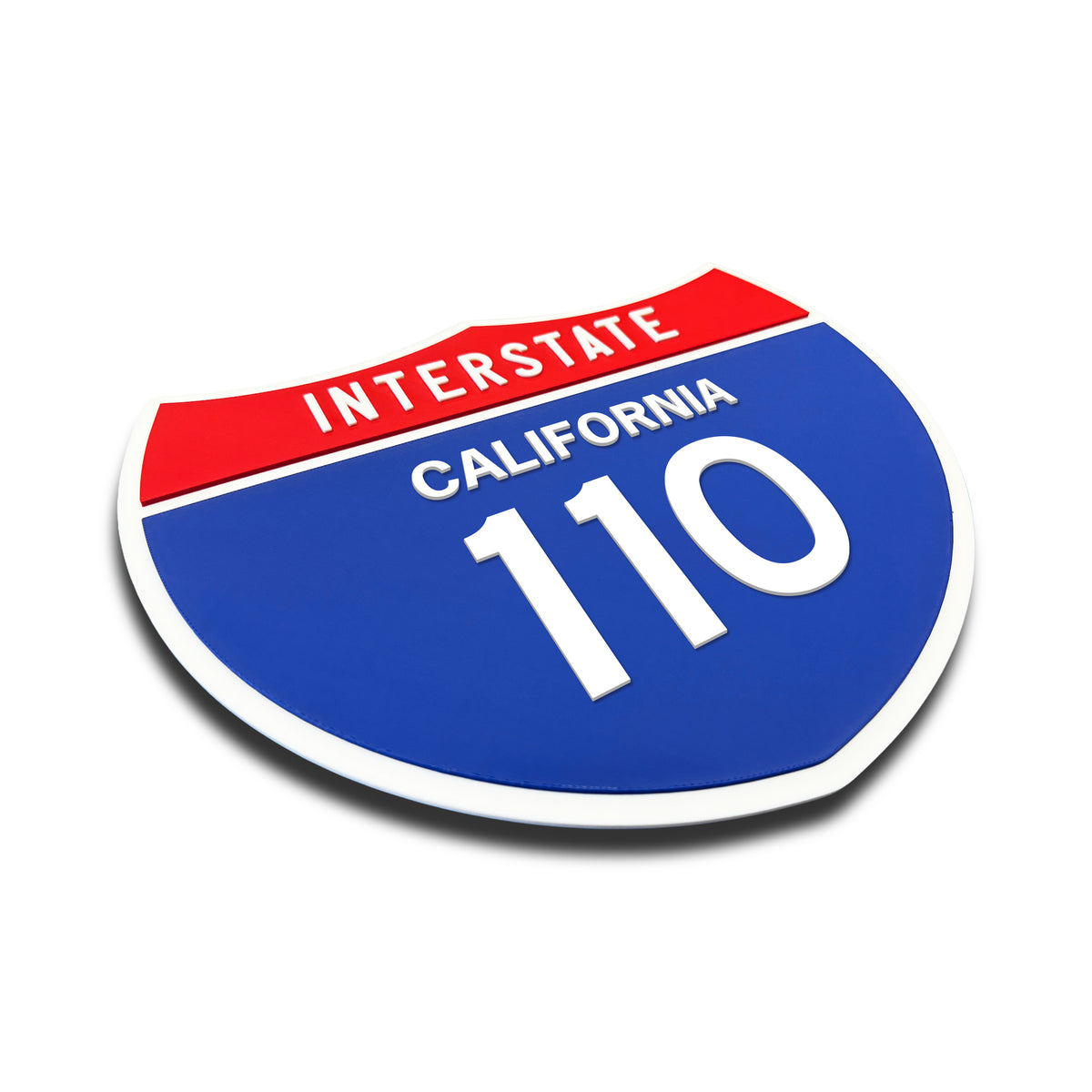 Interstate 110 – California road sign replica three-quarter view