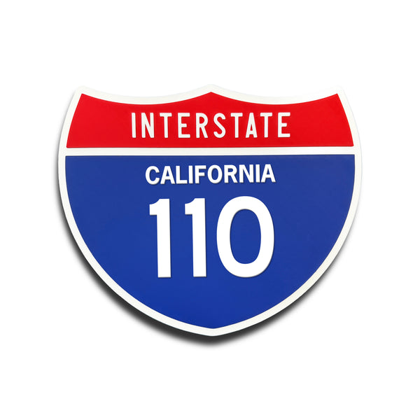 Interstate 110 California road sign replica front view