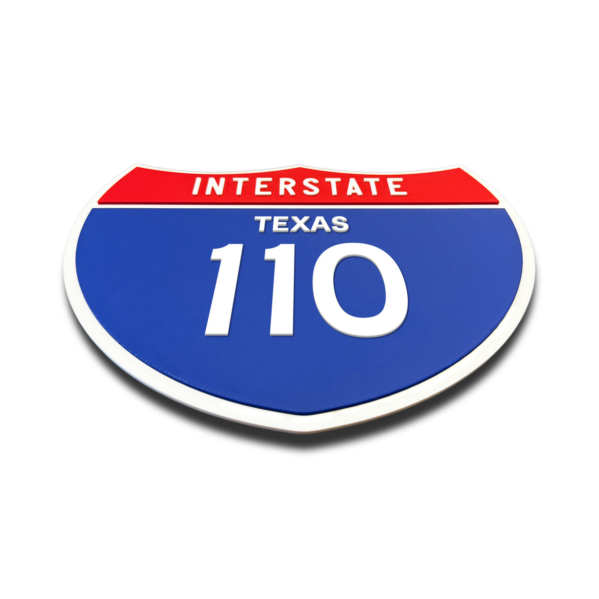 Interstate 110 – Texas road sign replica flat view